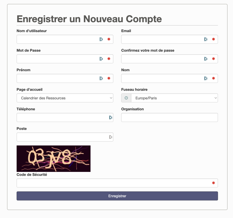 Création nouveau compte Création nouveau compte